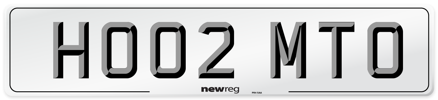 HO02 MTO Number Plate from New Reg
